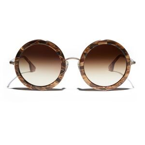 Alice + Olivia Round Tortoise Beverly Sunglasses